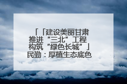 「建设美丽甘肃 推进“三北”工程 构筑“绿色长城”」民勤：厚植生态底色 筑牢绿色屏障