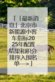 「最新消息」北京市新能源小客车指标2025年配置结果和积分排序入围名单—>