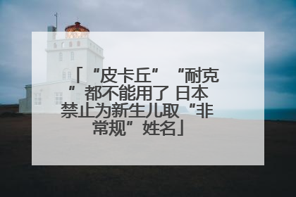 “皮卡丘”“耐克”都不能用了 日本禁止为新生儿取“非常规”姓名