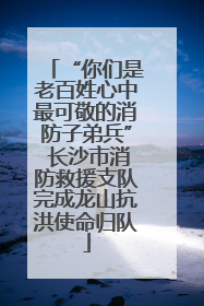 “你们是老百姓心中最可敬的消防子弟兵” 长沙市消防救援支队完成龙山抗洪使命归队