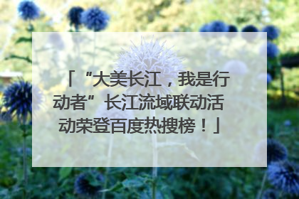 “大美长江，我是行动者”长江流域联动活动荣登百度热搜榜！