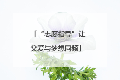 “志愿指导”让父爱与梦想同频