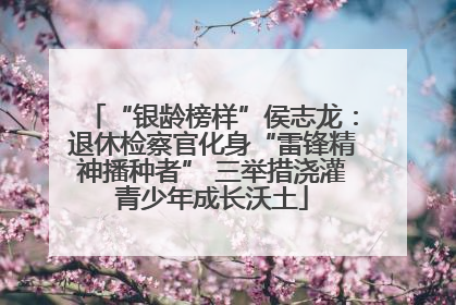 “银龄榜样”侯志龙：退休检察官化身“雷锋精神播种者” 三举措浇灌青少年成长沃土