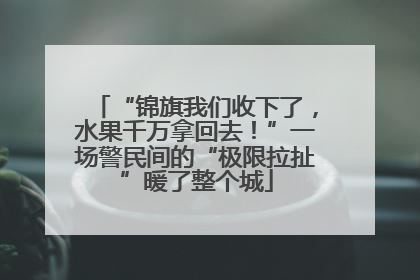 “锦旗我们收下了，水果千万拿回去！”一场警民间的“极限拉扯”暖了整个城