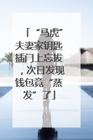 “马虎”夫妻家钥匙插门上忘拔，次日发现钱包竟“蒸发”了