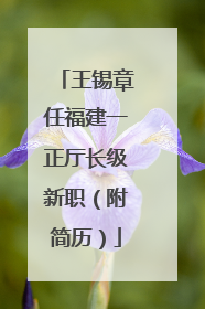 王锡章任福建一正厅长级新职（附简历）