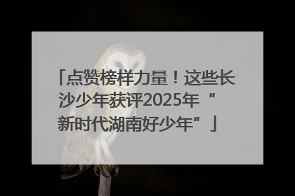 点赞榜样力量！这些长沙少年获评2025年“新时代湖南好少年”