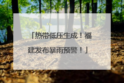 热带低压生成！福建发布暴雨预警！