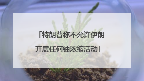 特朗普称不允许伊朗开展任何铀浓缩活动