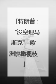 特朗普：“没空理马斯克” 欧洲抛橄榄枝