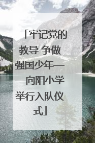 牢记党的教导 争做强国少年——向阳小学举行入队仪式