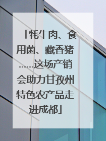 牦牛肉、食用菌、藏香猪……这场产销会助力甘孜州特色农产品走进成都