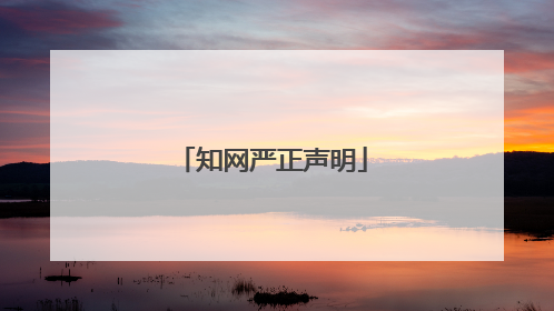 知网严正声明