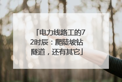电力线路工的72时辰：爬陡坡钻隧道，还有其它