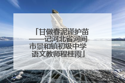 甘做春泥谨护苗——记河北省河间市景和镇初级中学语文教师程桂霞
