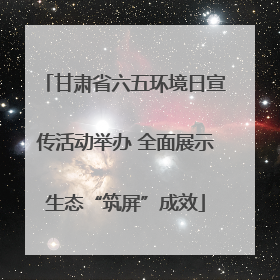甘肃省六五环境日宣传活动举办 全面展示生态“筑屏”成效