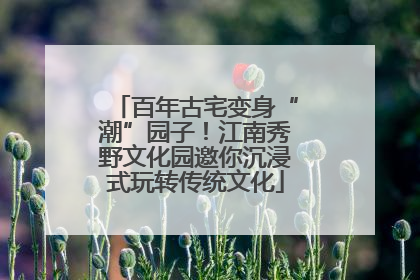 百年古宅变身“潮”园子！江南秀野文化园邀你沉浸式玩转传统文化