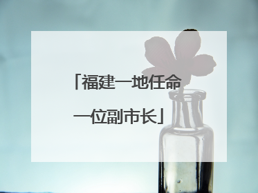 福建一地任命一位副市长