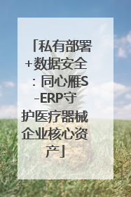 私有部署+数据安全：同心雁S-ERP守护医疗器械企业核心资产