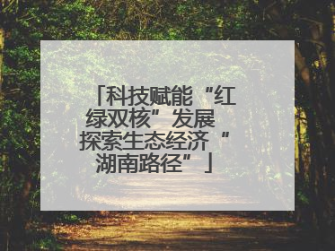科技赋能“红绿双核”发展 探索生态经济“湖南路径”
