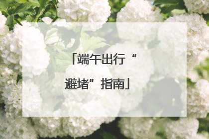 端午出行“避堵”指南