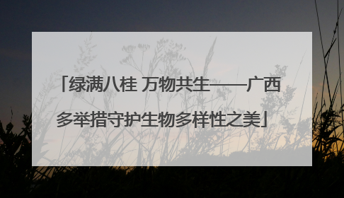 绿满八桂 万物共生——广西多举措守护生物多样性之美
