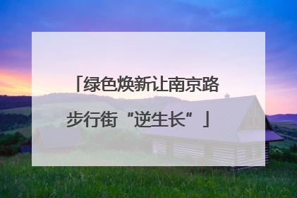 绿色焕新让南京路步行街“逆生长”
