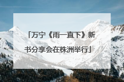 万宁《雨一直下》新书分享会在株洲举行