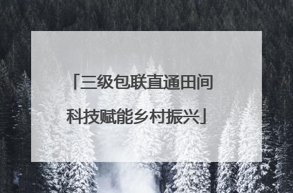 三级包联直通田间 科技赋能乡村振兴