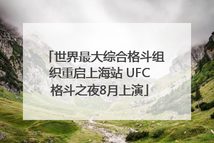 世界最大综合格斗组织重启上海站 UFC格斗之夜8月上演