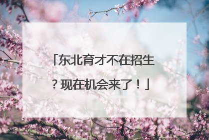 东北育才不在招生？现在机会来了！