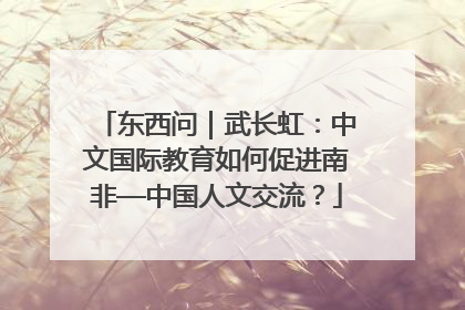 东西问｜武长虹：中文国际教育如何促进南非—中国人文交流？