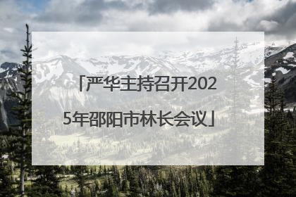 严华主持召开2025年邵阳市林长会议