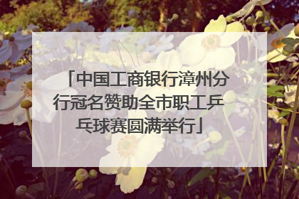 中国工商银行漳州分行冠名赞助全市职工乒乓球赛圆满举行