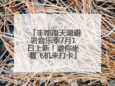 丰都南天湖避暑音乐季7月1日上新！邀你坐着飞机来打卡