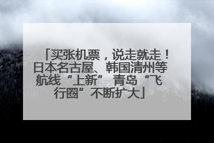买张机票，说走就走！日本名古屋、韩国清州等航线“上新” 青岛“飞行圈”不断扩大