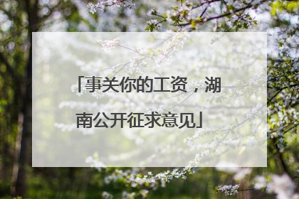 事关你的工资，湖南公开征求意见