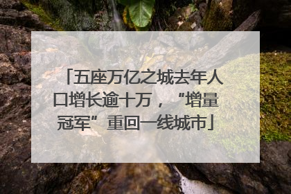 五座万亿之城去年人口增长逾十万，“增量冠军”重回一线城市