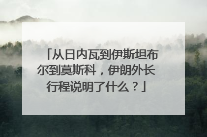 从日内瓦到伊斯坦布尔到莫斯科，伊朗外长行程说明了什么？