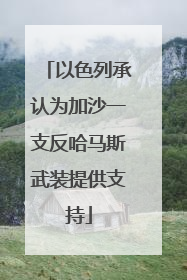 以色列承认为加沙一支反哈马斯武装提供支持