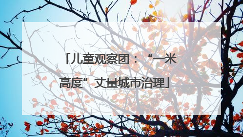 儿童观察团：“一米高度”丈量城市治理