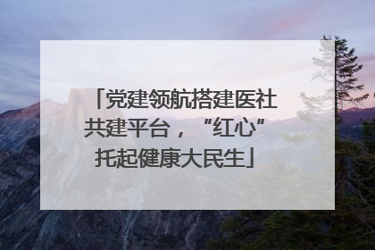 党建领航搭建医社共建平台，“红心”托起健康大民生