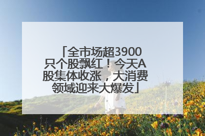 全市场超3900只个股飘红！今天A股集体收涨，大消费领域迎来大爆发