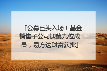 公募巨头入场！基金销售子公司迎第九位成员，易方达财富获批