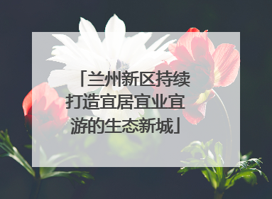 兰州新区持续打造宜居宜业宜游的生态新城