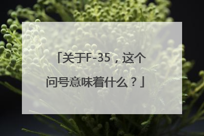 关于F-35，这个问号意味着什么？