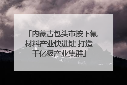内蒙古包头市按下氟材料产业快进键 打造千亿级产业集群
