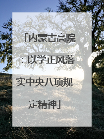 内蒙古高院：以学正风落实中央八项规定精神