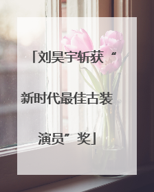刘昊宇斩获“新时代最佳古装演员”奖
