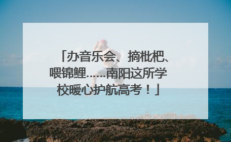 办音乐会、摘枇杷、喂锦鲤……南阳这所学校暖心护航高考！